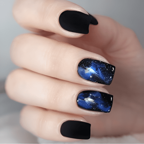Blue Galaxy Nails